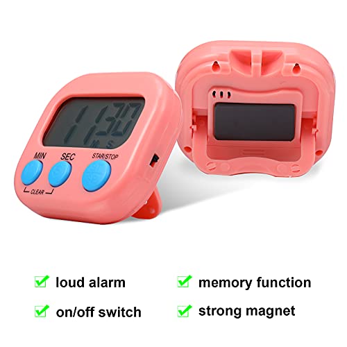 6 Pcs Multi func Electronic Kitchen Classroom Timer (6 Colors)