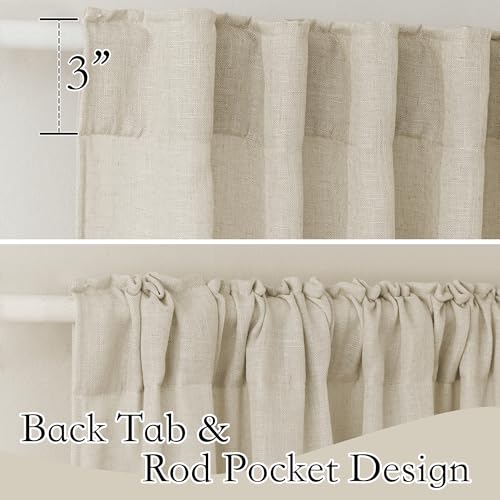 Extra Wide Sheer Curtains for Sliding Patio Door Large Window (Beige / 70"W x 84"L (Pack of 2))