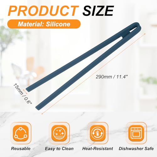 11.4" Silicone Toast Tongs (Blue / 11.4")