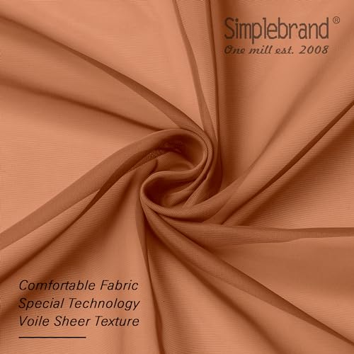 Orange Sheer Curtains 96 Inches Long (Orange / 42"W x 96"L (Pack of 2))