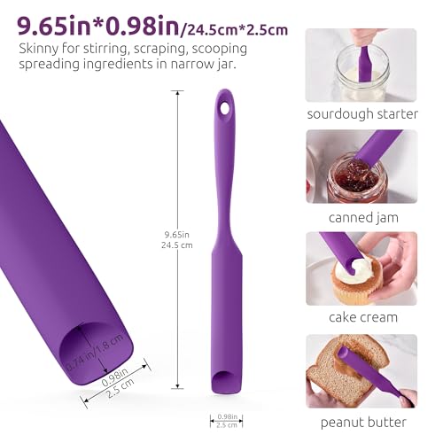 Silicone Jar Spatula for Sourdough Starter (Purple / 9.65 in)