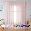Blush Sheer Curtains 90 Inches Long 2 Panels (Blush / 42"W x 90"L (Pack of 2))