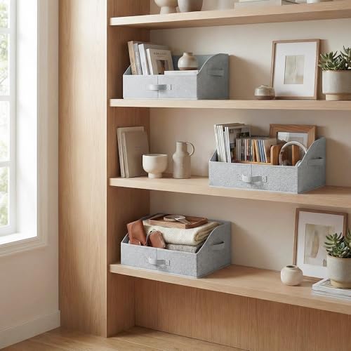 Trapezoid Closet Storage Bins (Ash Gray / 16½"L x 11"W x 7¾"H)