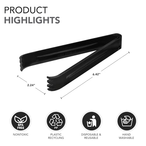 TN65B-36/4 Plastic Serving Tong, 6-1/2" Length (Case of 144) (Black / Pack of 144)