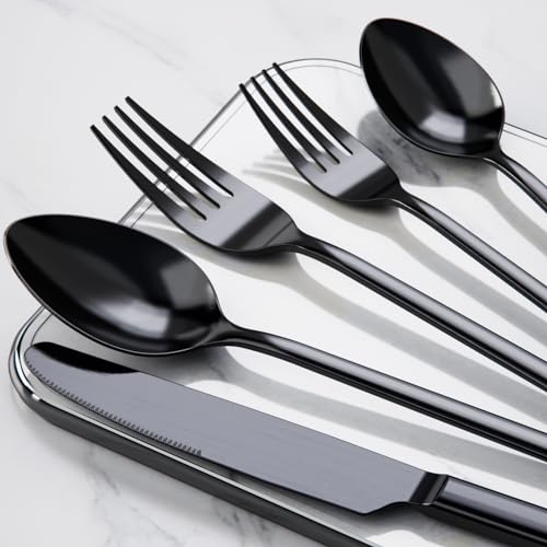 Black Silverware Set (30 Piece / Black)