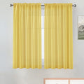 Basic Rod Pocket Sheer Voile Window Curtain Panels Yellow 1 Pair 2 Panels 42 Width 45 Inch Long for Kitchen Bedroom Children Living Room Yard（Yellow (Yellow / 42"W x 45"L (Pack of 2))