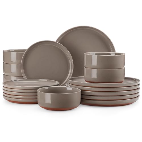 Plates and Bowls Sets (18 Pcs (Service for 6) / Brown)