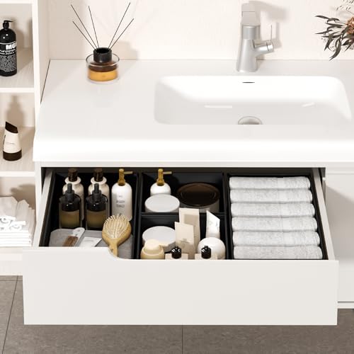 Drawer Organizer Clothes Storage (Black / 24 Pack)