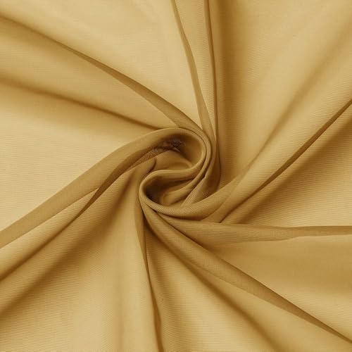 Extra Long Sheer Gold Curtains for Bedroom Living Room 120 Inches Long 2 Panels Set (Gold / 42"W x 120"L (Pack of 2))