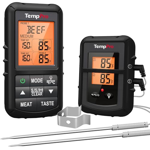 TempSync 500FT Wireless Meat Thermometer for Grilling and Smoking (Pitch-black)