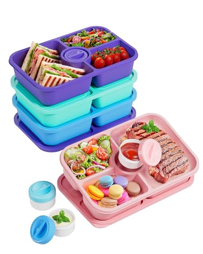 4 Pcs Bento Snack Box Containers (4 color)
