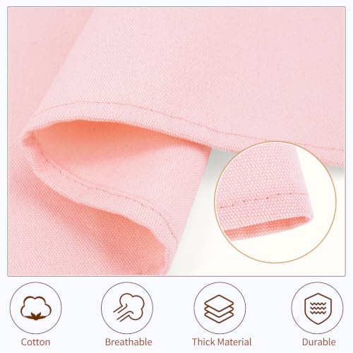 Chef Aprons for Men Women with 4 Pockets (Light Pink)