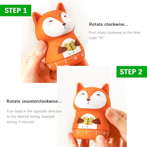 Cute Orange Fox Mechanical Kitchen Timer (Fox)