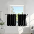 Small Blackout Curtains for Kitchen Curtain Set (Black / 42"W x 30"L (Pack of 2))