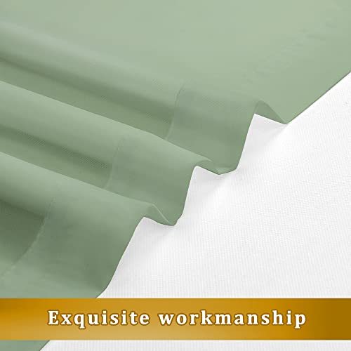 Sage Green Sheer Curtains 36 inches Long 2 Panels (40"W x 36"L (Pack of 2) / Sage Green)