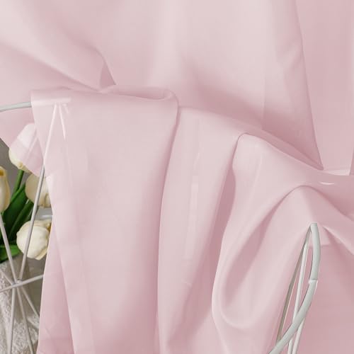 Blush Pink Sheer Curtains 84 Inches Long 2 Panels (Blush / 42"W x 84"L (Pack of 2))