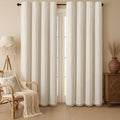 Boho 100% Blackout Curtains 90 Inch 2 Panels Linen Blend Beige (Beige / 52"W x 90"L (Pack of 2))