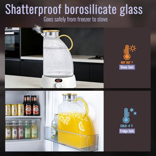 Glass Pitcher With Lid (128 Ounces)