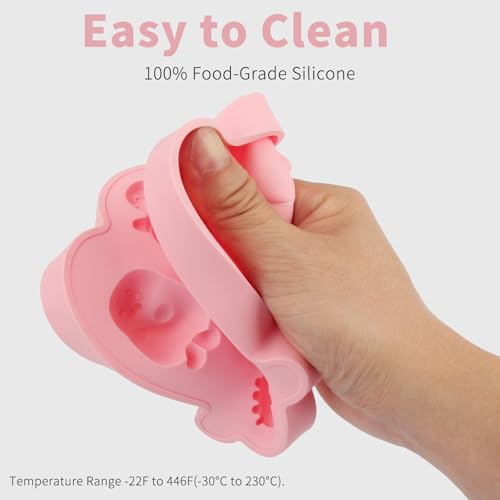 Ice Cube Tray Shell Silicone Ice Cube Trays with Marine Life Shape (Pink)
