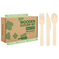 Wooden Cutlery Variety Pack 360pcs (150 forks, 120 spoons, and 90 knives)