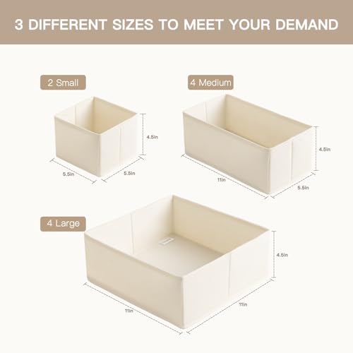 Drawer Organizer Clothes (Beige / 10PACK)
