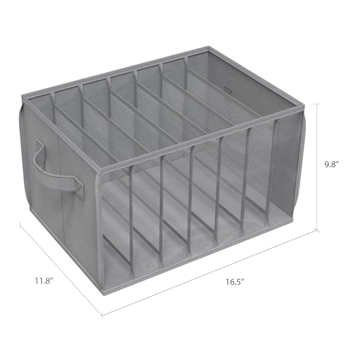 Wardrobe Clothes Organizer Pants Organizer Bins for Closet (Grey)