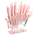 Knife Block Set with Fan Style Clear Acrylic Knife Block