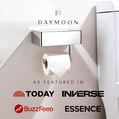 Day Moon™ Toilet Paper Holder with Shelf (Polished Chrome)
