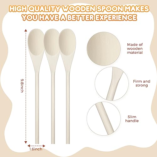50 Pcs 9.8 Inch Wooden Spoons Bulk for Cooking Handle Long Wooden Spoons Stirring Spoons Oval Wood Mixing Spoons for Baking Mixing Serving Stirring Cooking Tasting Crafts