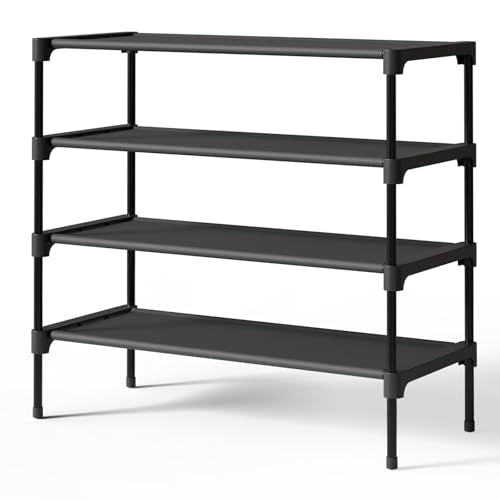 Shoe Rack Non (Black / 27.5" Wide - 4 Tier)