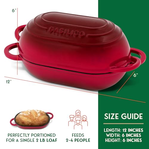Enameled Cast Iron Bread Oven 2 Qt (Red)