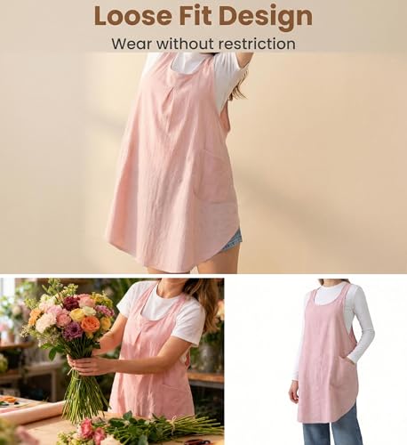 Soft Cotton Linen Cross Back Pull (Pink+red)