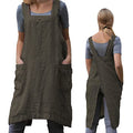 Pinafore Cross Back Apron for Women with Pockets (Small / Green)