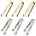 6PCS Ice Tongs Mini Sugar Tongs 4.25Inch Tong for Serving Food Small Serving Tong (6PCS Silver and Gold)