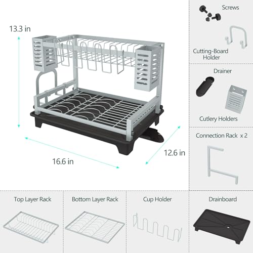 Dish Drying Rack (Gray)