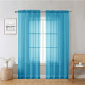Turquoise Sheer Curtains 78 Inches Long 2 Panels (Turquoise / 42"W x 78"L (Pack of 2))