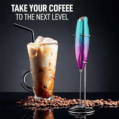 Executive Series Milk Frother Wand (Purple Teal / Gift Box Frother)