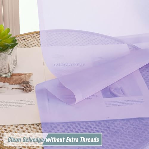 Window Sheer Curtains 54 inch Length (42"W x 54"L (Pack of 2) / Lavender)