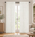 Deoconovo 100% Blackout Curtains for Living Room Nursery 84 Inch Long (Cream White/100% Blackout / 50"W x 84"L (Pack of 2))