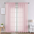 Blush Pink Sheer Curtains 84 Inches Long 2 Panels (Blush Pink / 59"W x 84"L (Pack of 2))