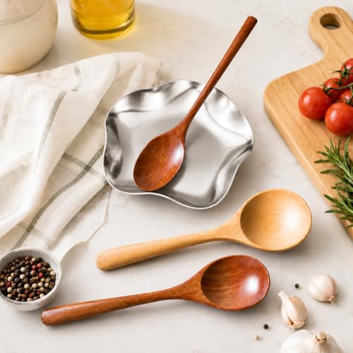 Stainless Steel Spoon Rest (1.Flower-Silver)