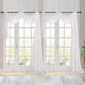 Extra Long Ivory Sheer Curtains 144 inch 2 Panels (Ivory / 59"W x 144"L (Pack of 2))
