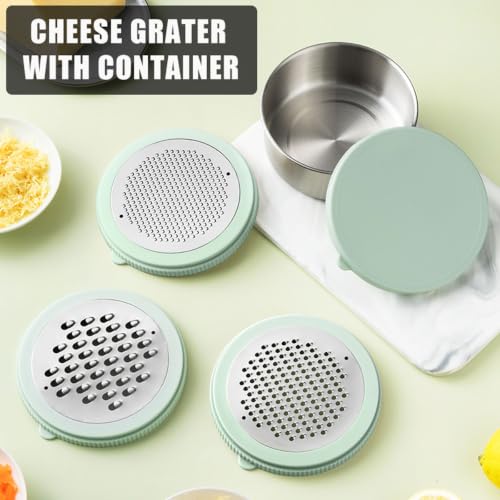 Cheese Grater with Container & Lid (Mint Green)