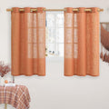 Burnt Orange Linen Curtains 48 Inch Length for Kitchen Windows (34"W x 48"L (Pack of 2) / Burnt Orange)