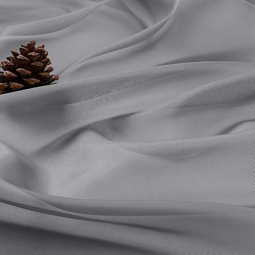 Sheer Grey Curtains (Grey / 59"W x 63"L (Pack of 2))
