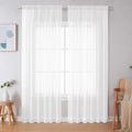 White Sheer Curtains 84 Inches Long (White / 59"W x 84"L (Pack of 2))