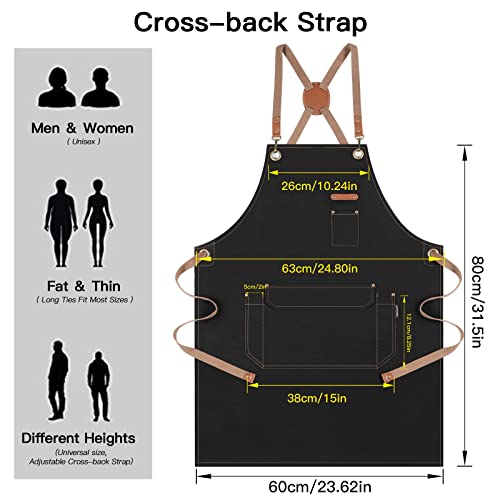 Chef Apron Men Women (Black)