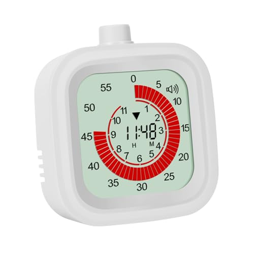 Digital Visual Timer for Kids 12hours Countdown countup Kitchen Timer Student Timer Gym Timer (White)