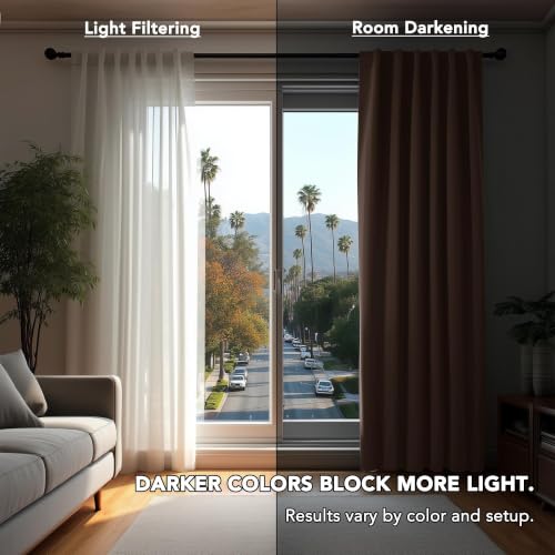 Blackout Curtains for Bedroom (Brown / 52"W x 72"L (Pack of 2))
