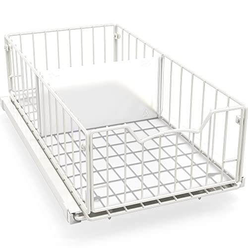 Pull Out Cabinet Sliding Basket (White)